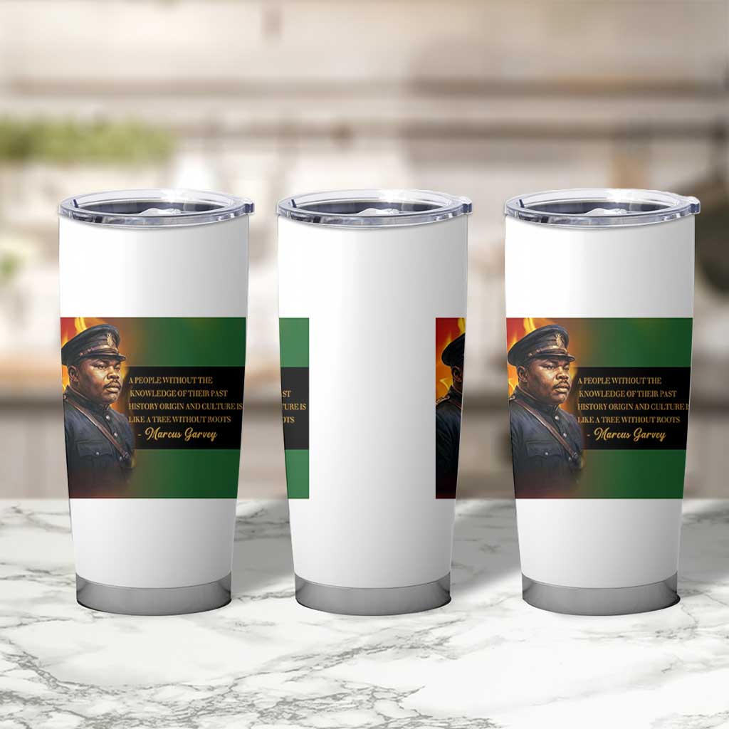 Marcus Garvey Pan African Flag Tumbler Cup A People Without Knowledge Of Their Past Quote