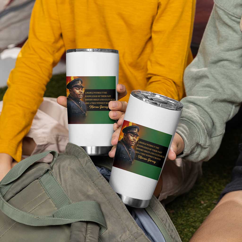 Marcus Garvey Pan African Flag Tumbler Cup A People Without Knowledge Of Their Past Quote