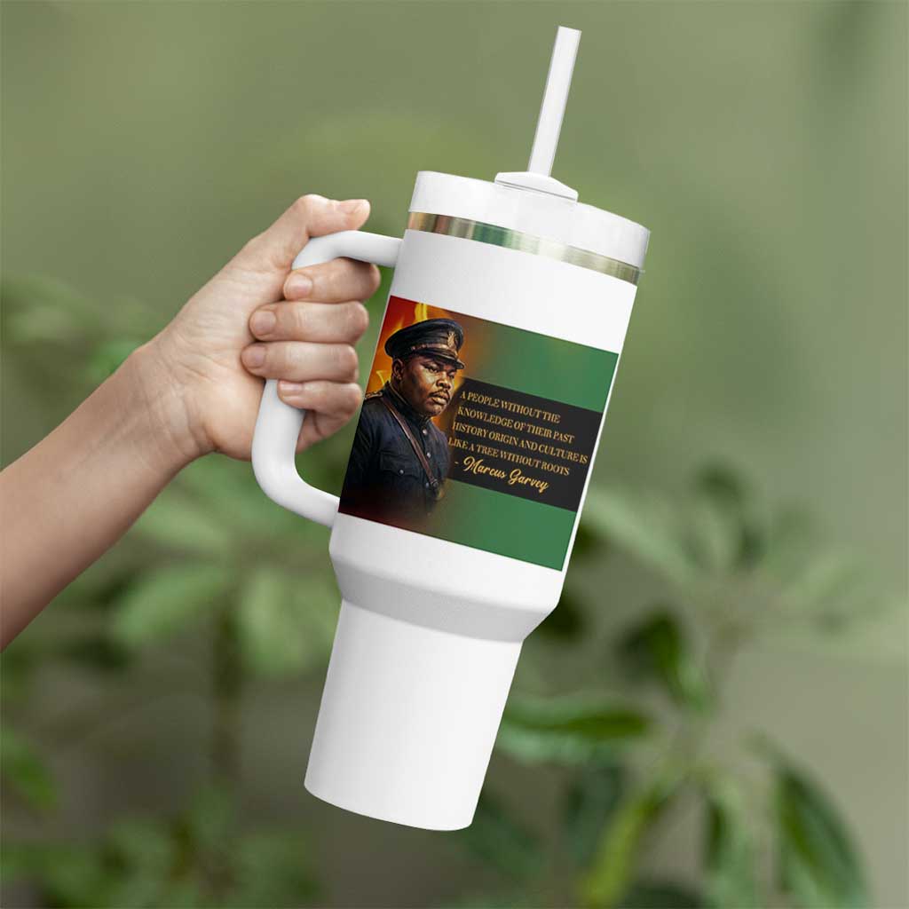 Marcus Garvey Pan African Flag Tumbler With Handle A People Without Knowledge Of Their Past Quote