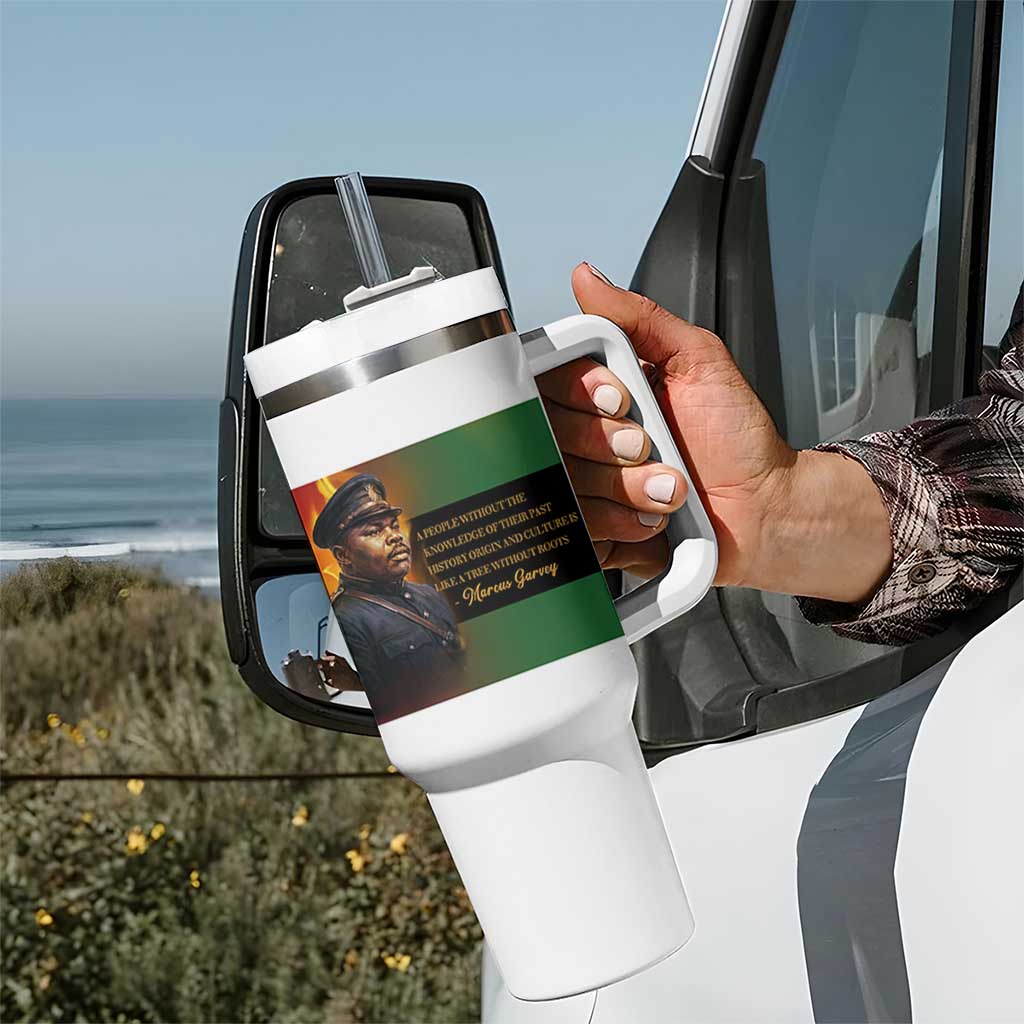 Marcus Garvey Pan African Flag Tumbler With Handle A People Without Knowledge Of Their Past Quote