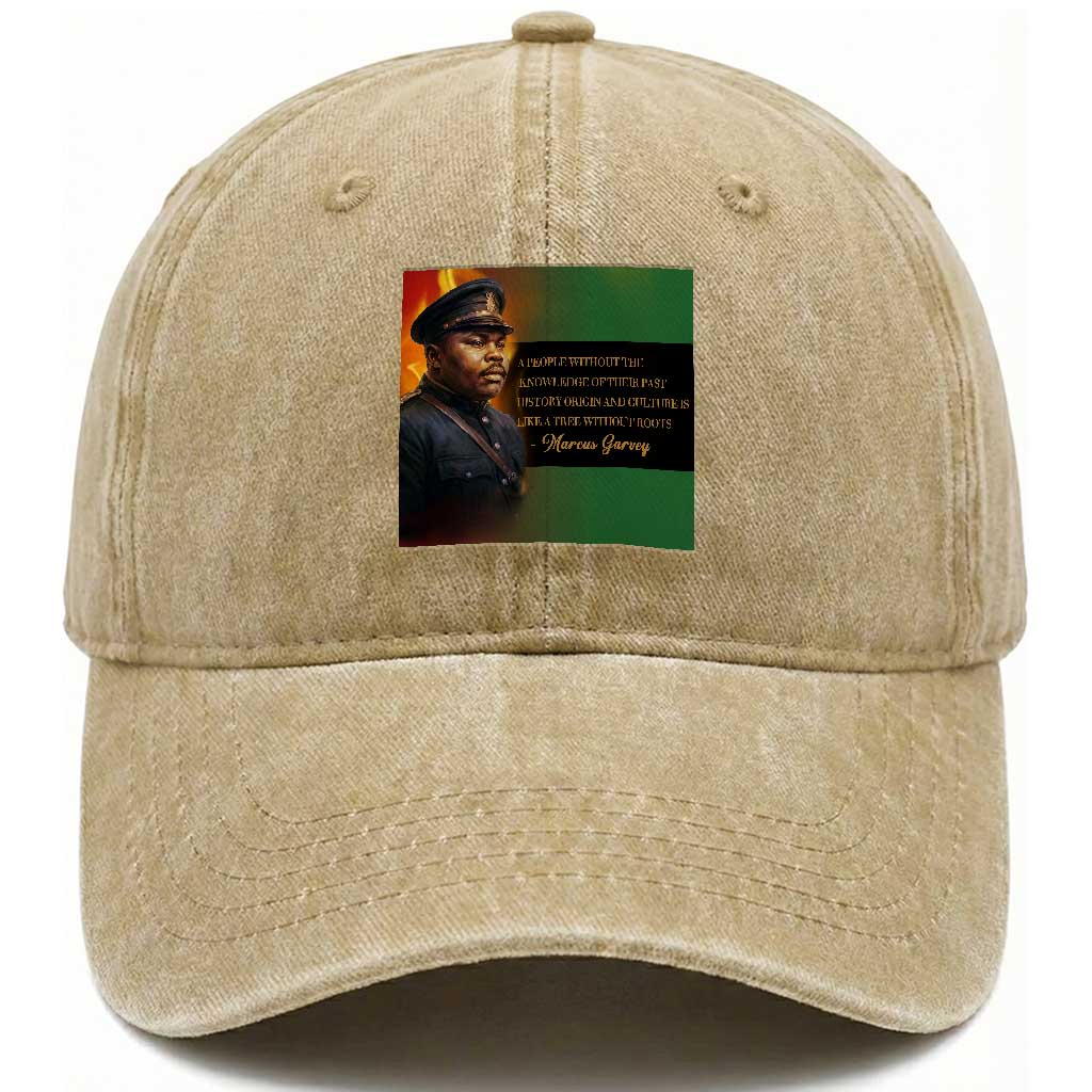Marcus Garvey Pan African Flag Washed Cotton Baseball Cap A People Without Knowledge Of Their Past Quote
