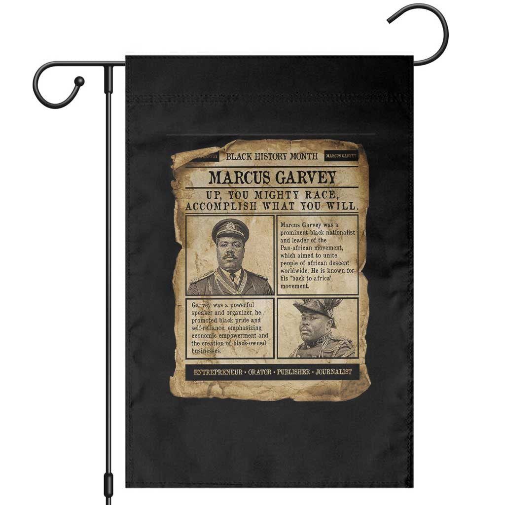 Vintage Newspaper Marcus Garvey Garden Flag Up You Mighty Race Quote