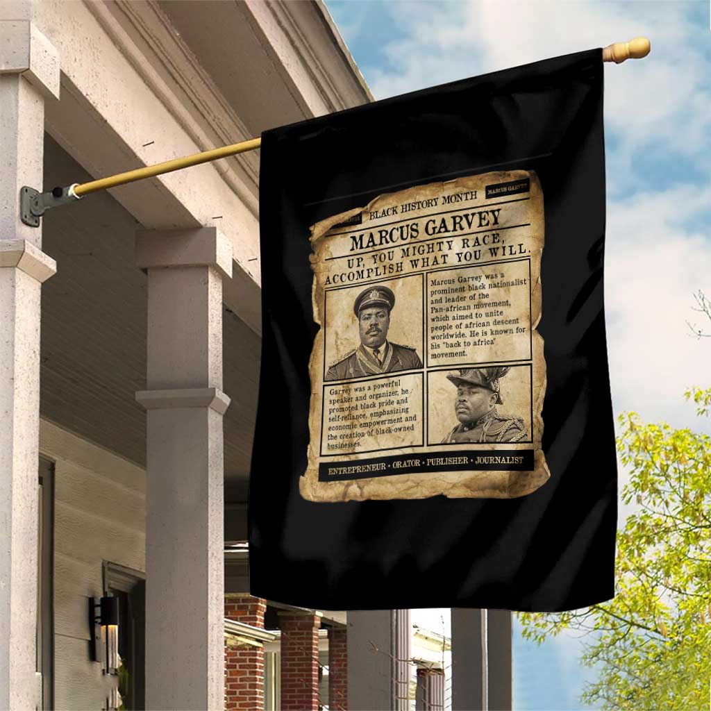 Vintage Newspaper Marcus Garvey Garden Flag Up You Mighty Race Quote