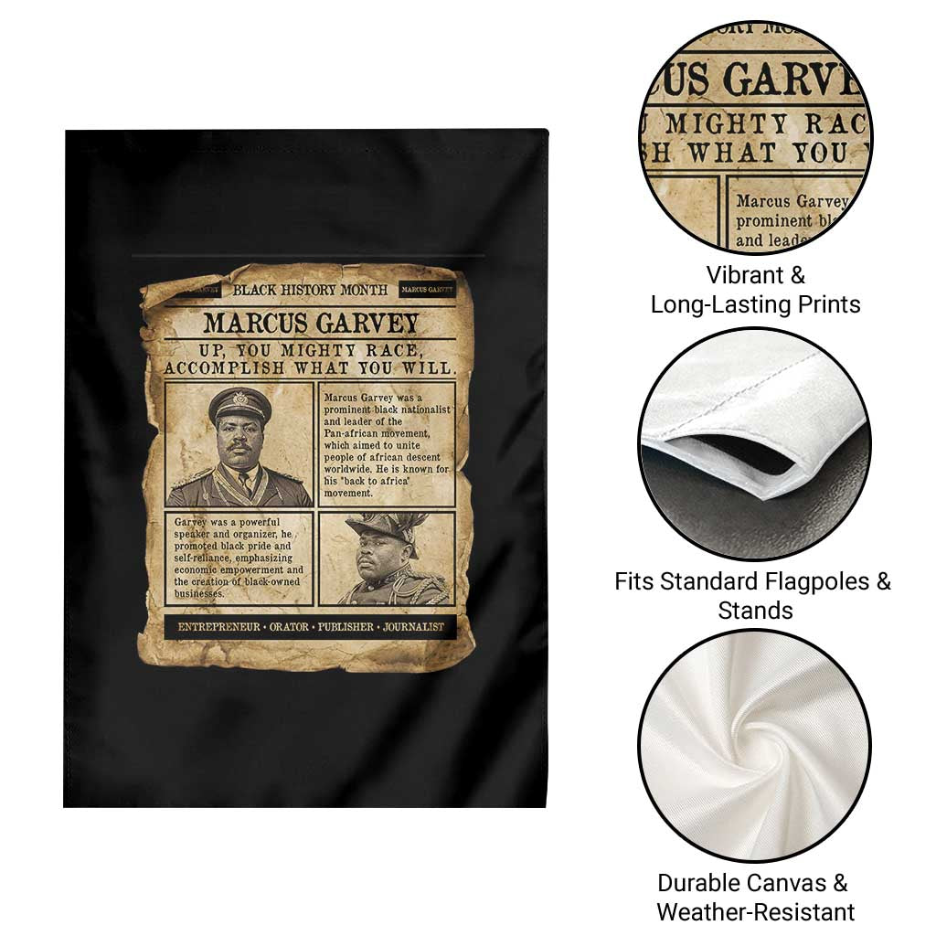 Vintage Newspaper Marcus Garvey Garden Flag Up You Mighty Race Quote