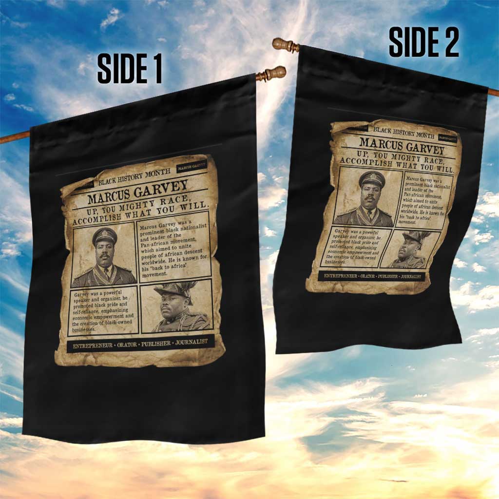 Vintage Newspaper Marcus Garvey Garden Flag Up You Mighty Race Quote