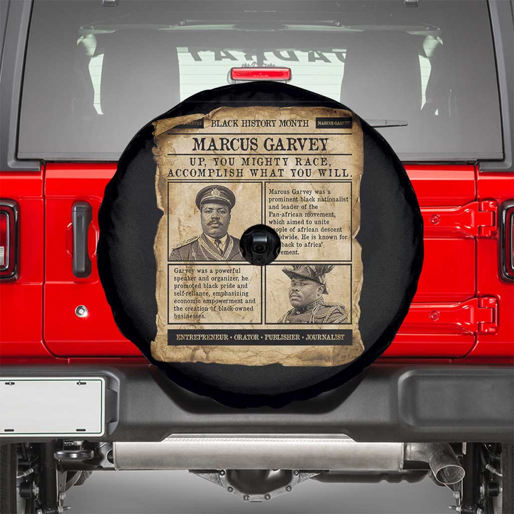 Vintage Newspaper Marcus Garvey Spare Tire Cover Up You Mighty Race Quote