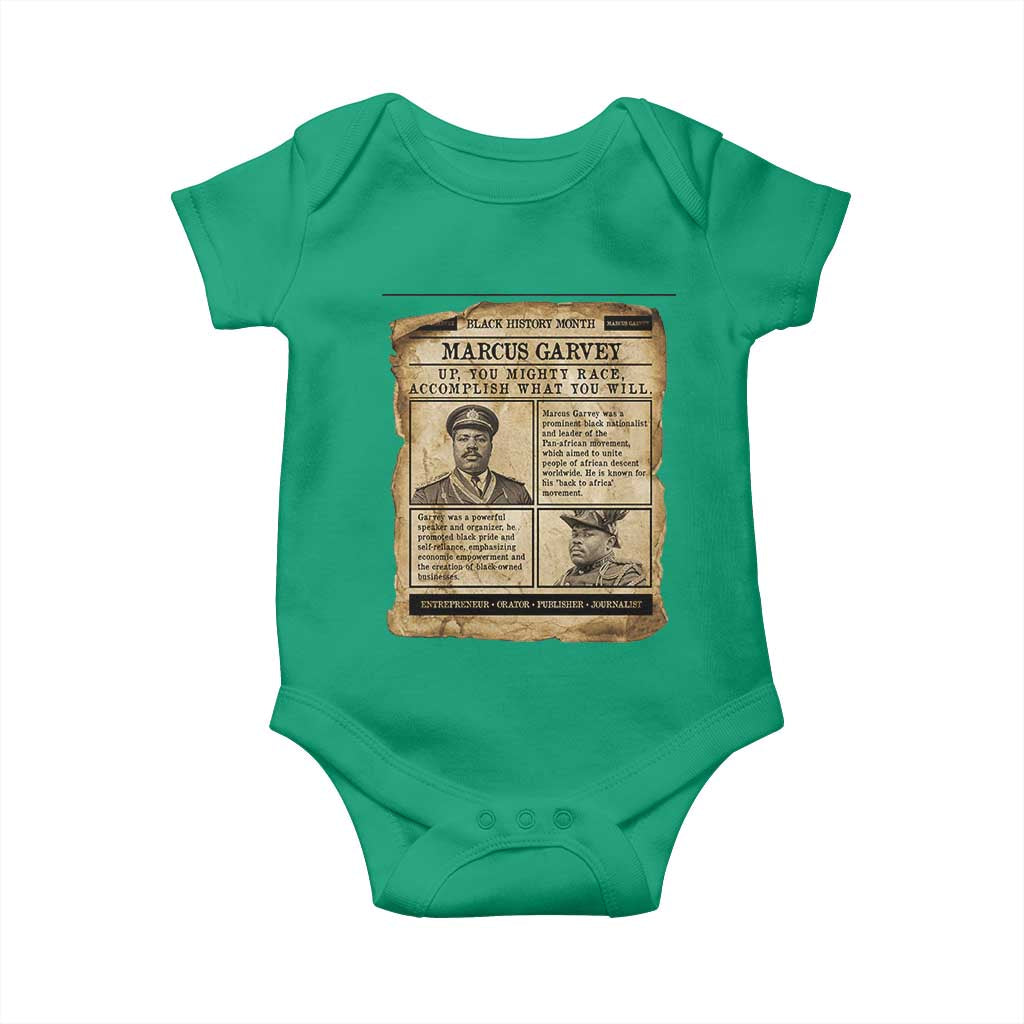 Vintage Newspaper Marcus Garvey Baby Onesie Up You Mighty Race Quote