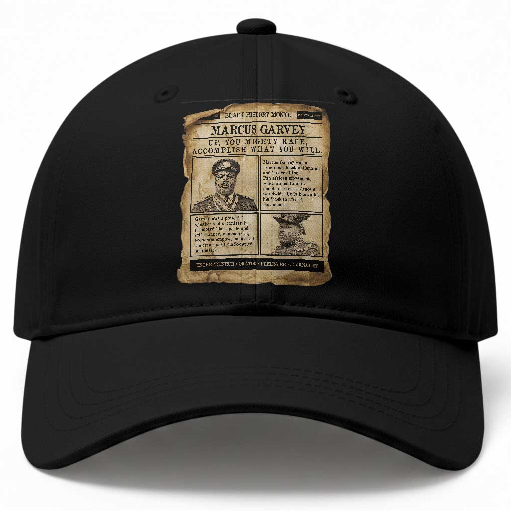 Vintage Newspaper Marcus Garvey Baseball Cap Up You Mighty Race Quote