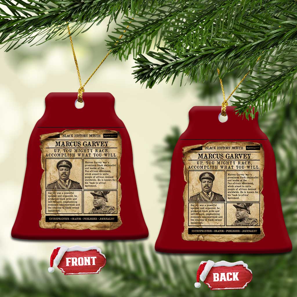 Vintage Newspaper Marcus Garvey Ceramic Ornament Up You Mighty Race Quote