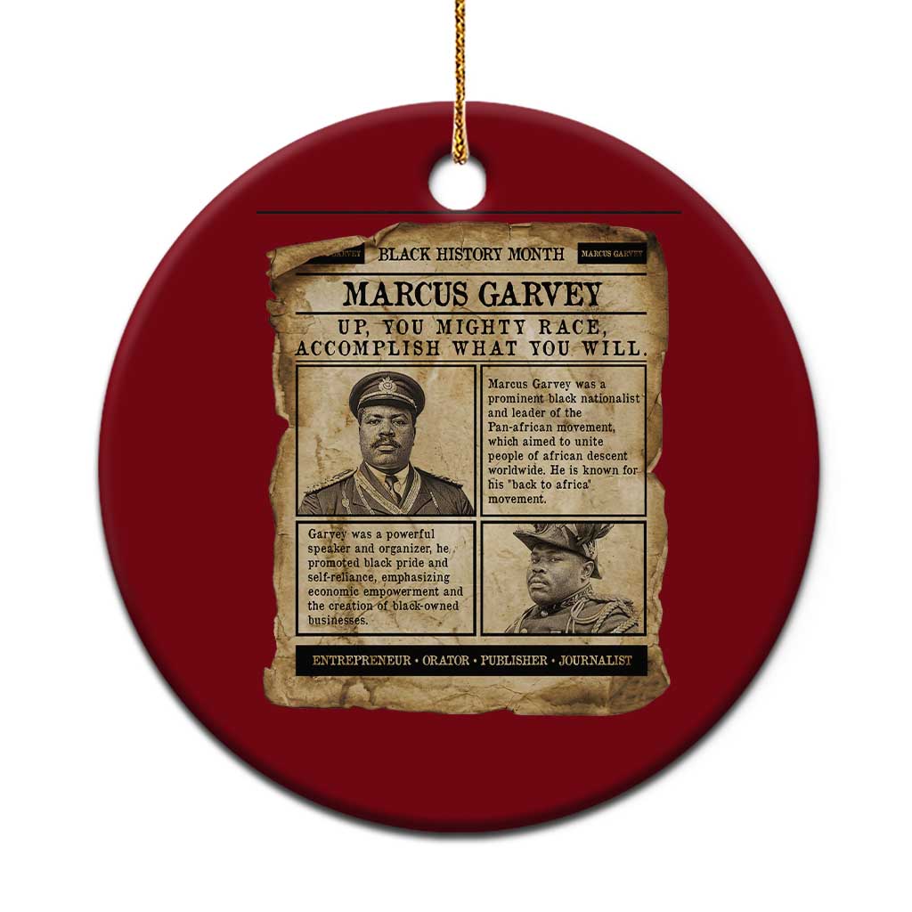 Vintage Newspaper Marcus Garvey Ceramic Ornament Up You Mighty Race Quote
