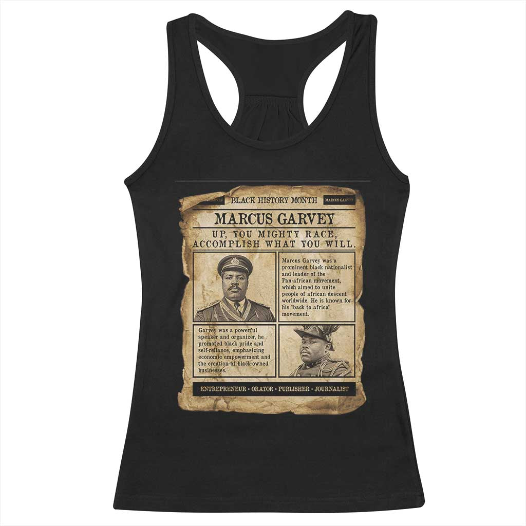 Vintage Newspaper Marcus Garvey Racerback Tank Top Up You Mighty Race Quote