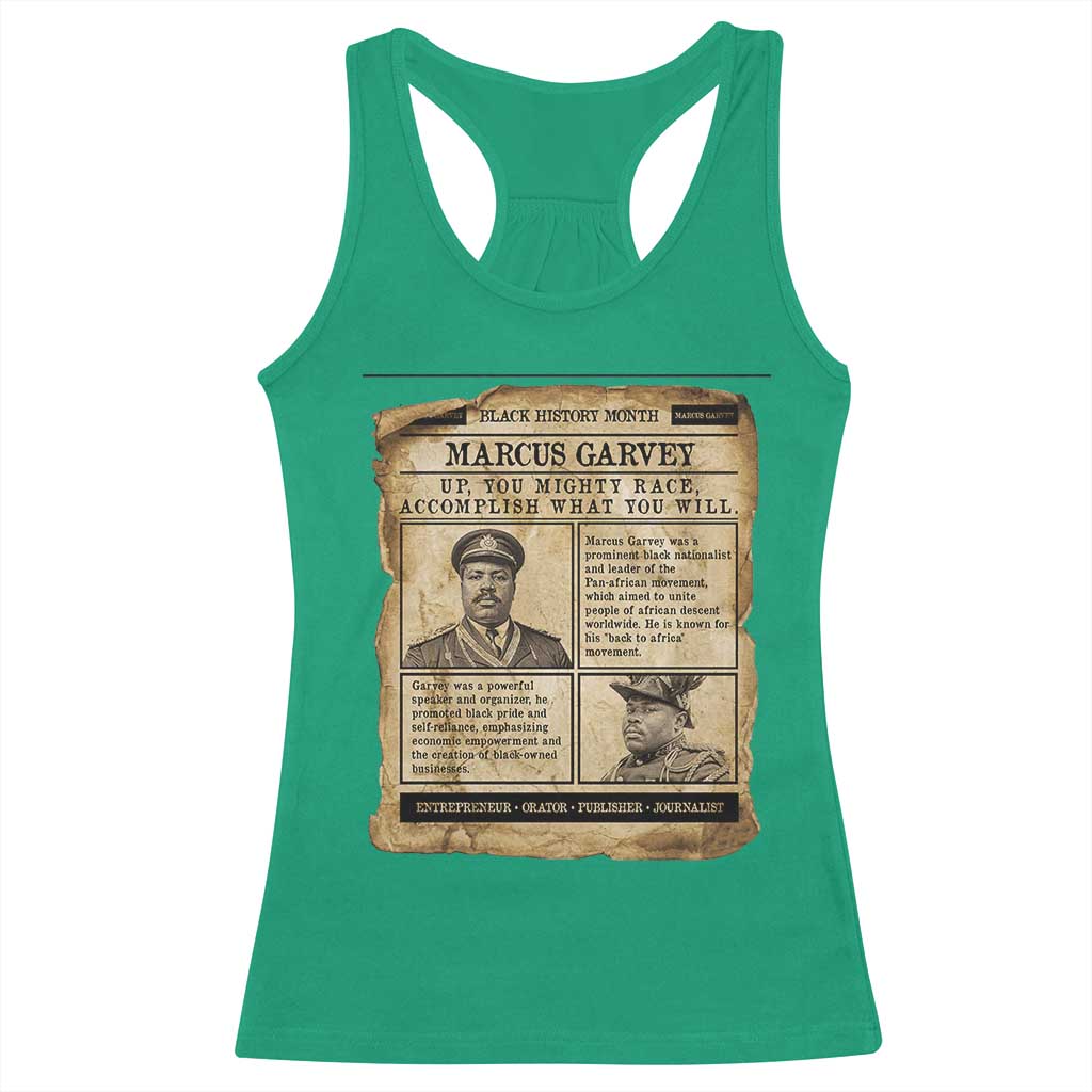 Vintage Newspaper Marcus Garvey Racerback Tank Top Up You Mighty Race Quote
