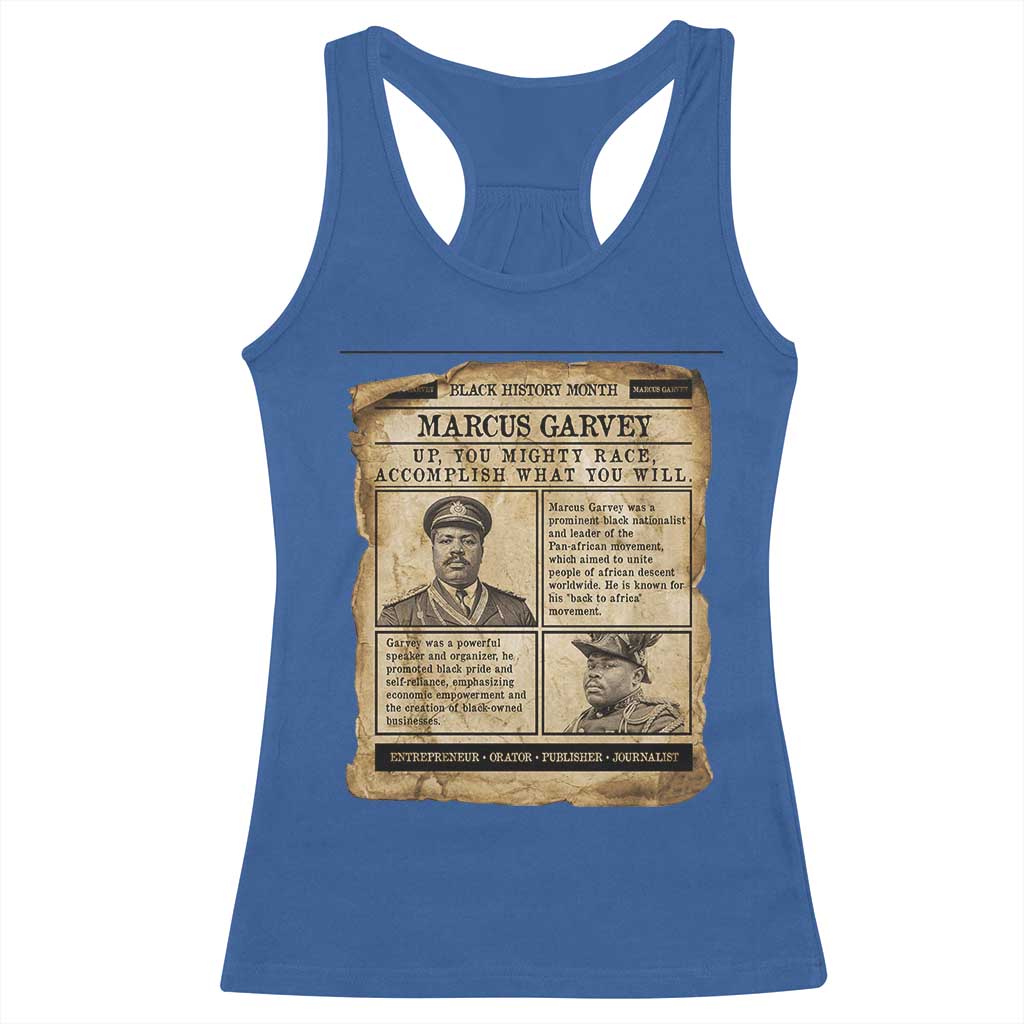 Vintage Newspaper Marcus Garvey Racerback Tank Top Up You Mighty Race Quote