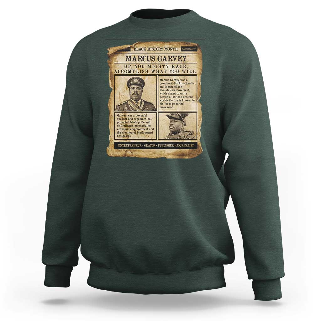 Vintage Newspaper Marcus Garvey Sweatshirt Up You Mighty Race Quote