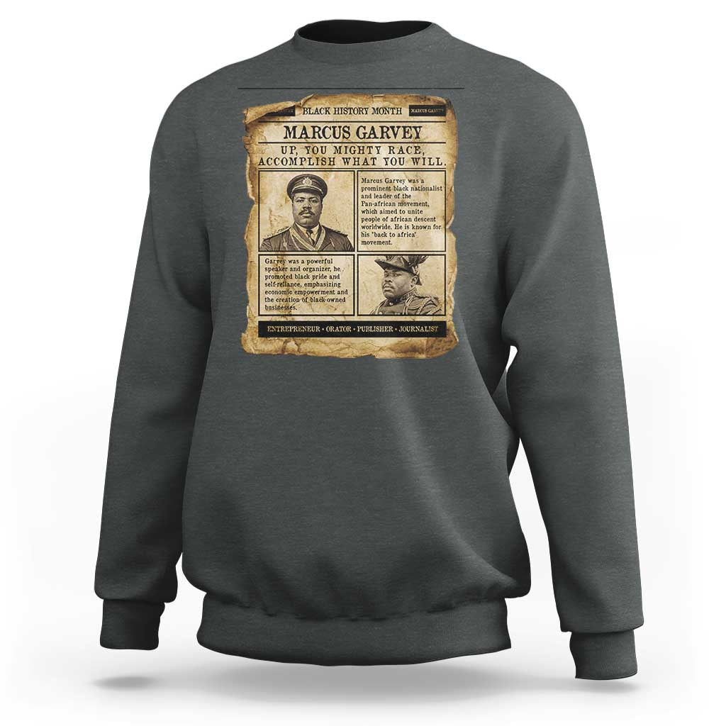 Vintage Newspaper Marcus Garvey Sweatshirt Up You Mighty Race Quote