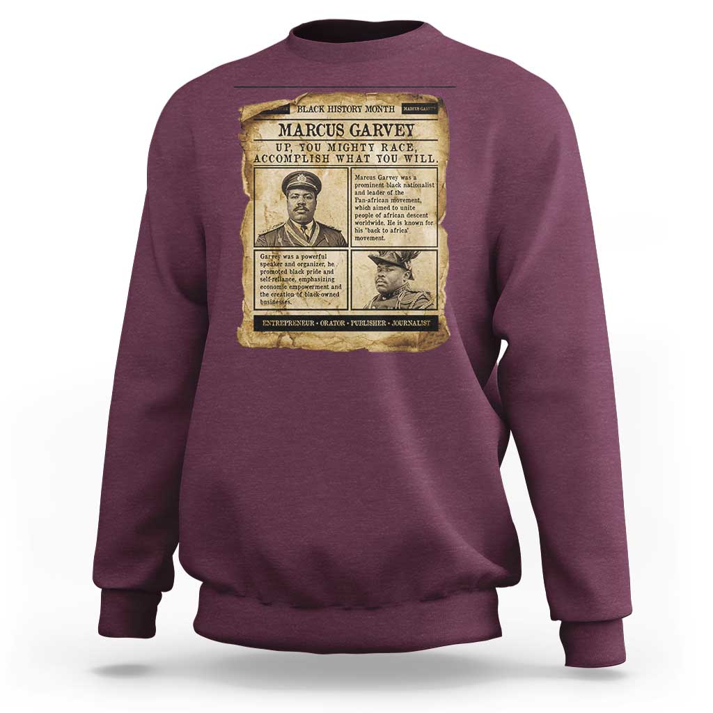 Vintage Newspaper Marcus Garvey Sweatshirt Up You Mighty Race Quote