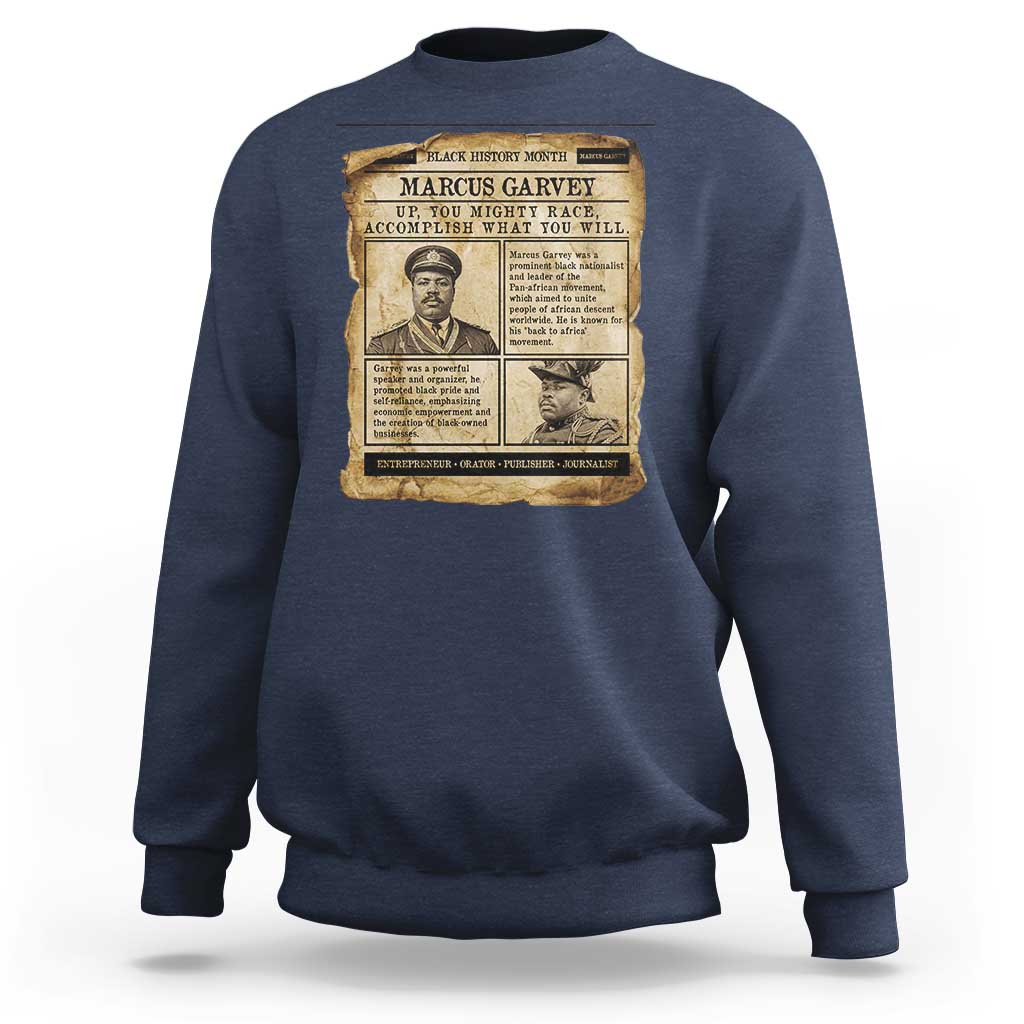 Vintage Newspaper Marcus Garvey Sweatshirt Up You Mighty Race Quote
