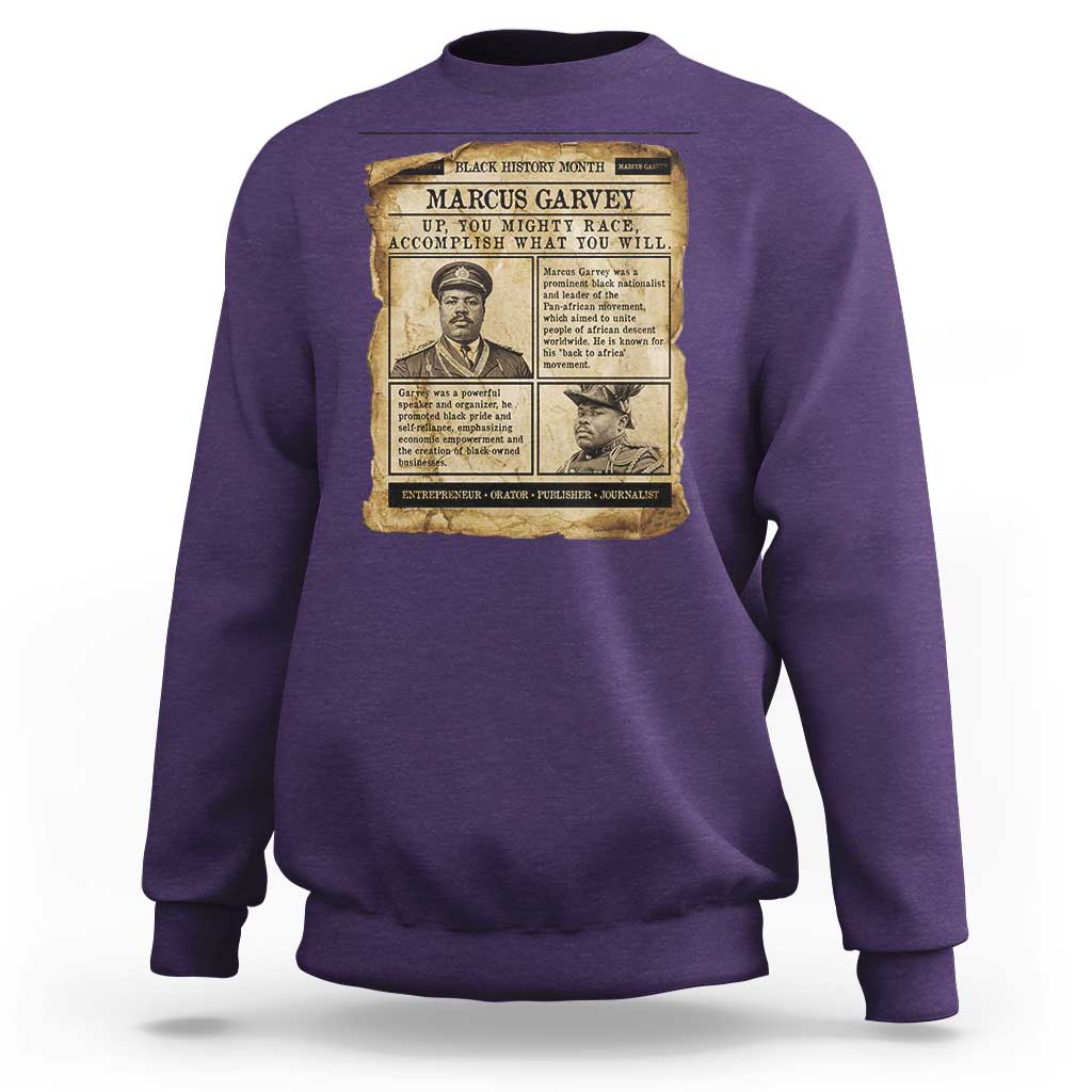 Vintage Newspaper Marcus Garvey Sweatshirt Up You Mighty Race Quote