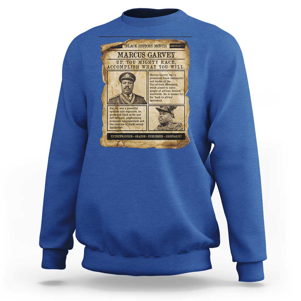 Vintage Newspaper Marcus Garvey Sweatshirt Up You Mighty Race Quote