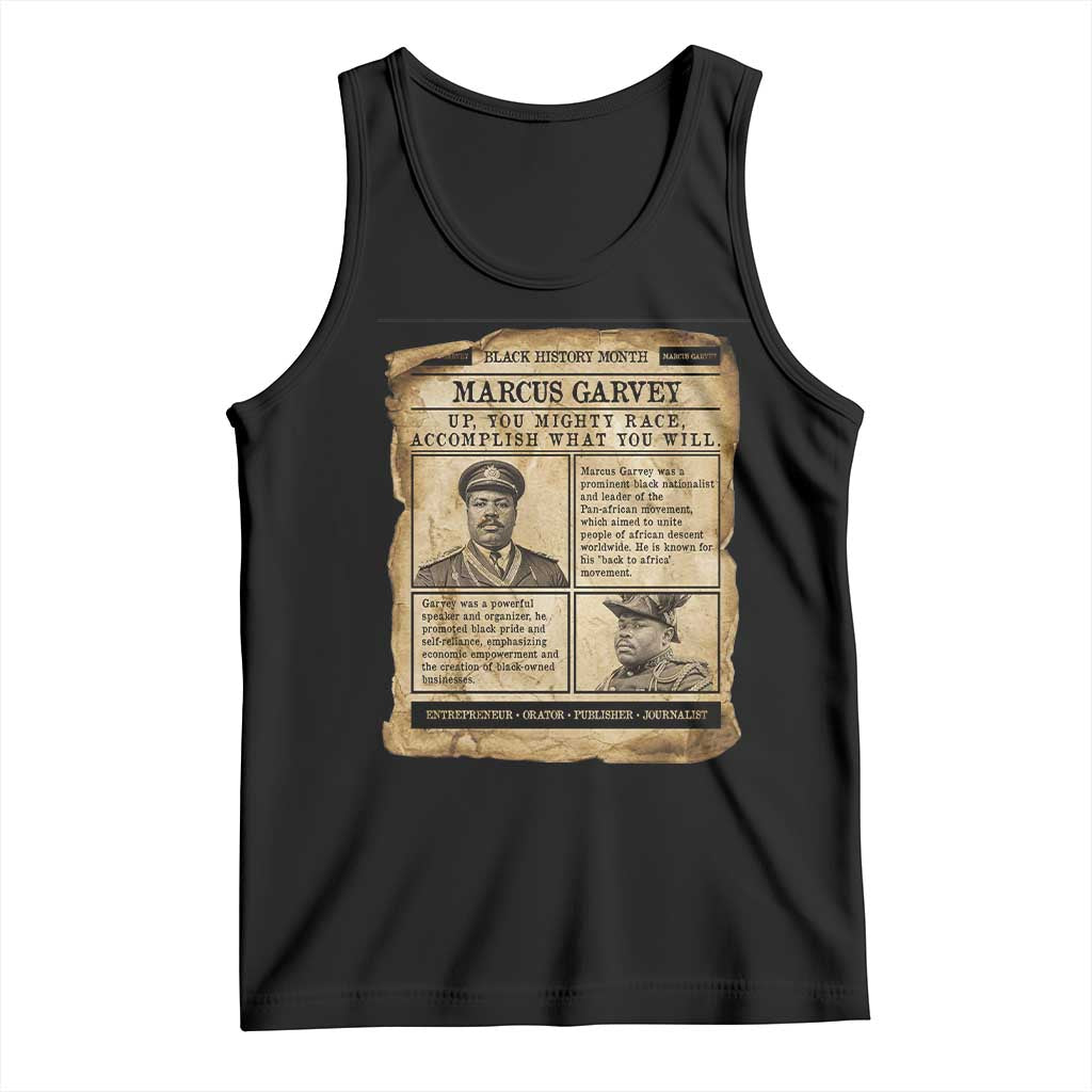 Vintage Newspaper Marcus Garvey Tank Top Up You Mighty Race Quote