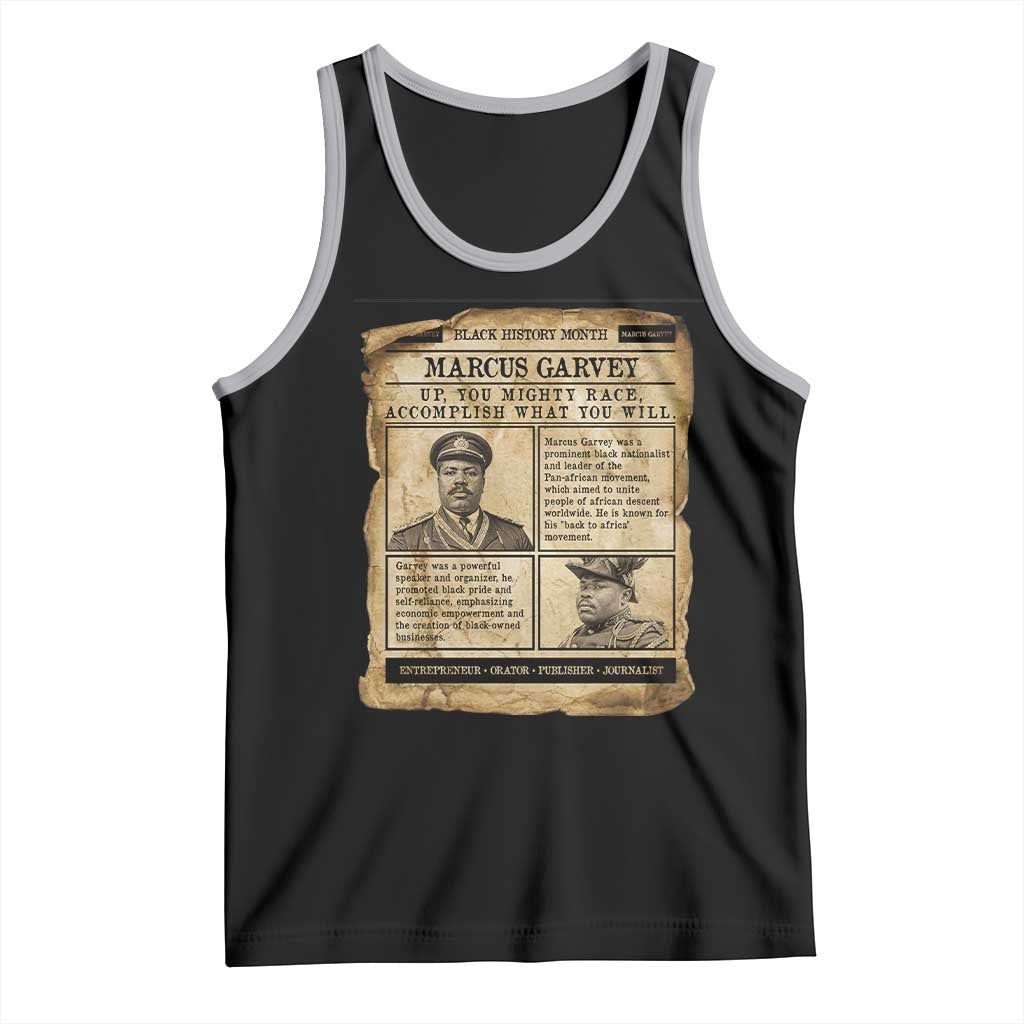 Vintage Newspaper Marcus Garvey Tank Top Up You Mighty Race Quote