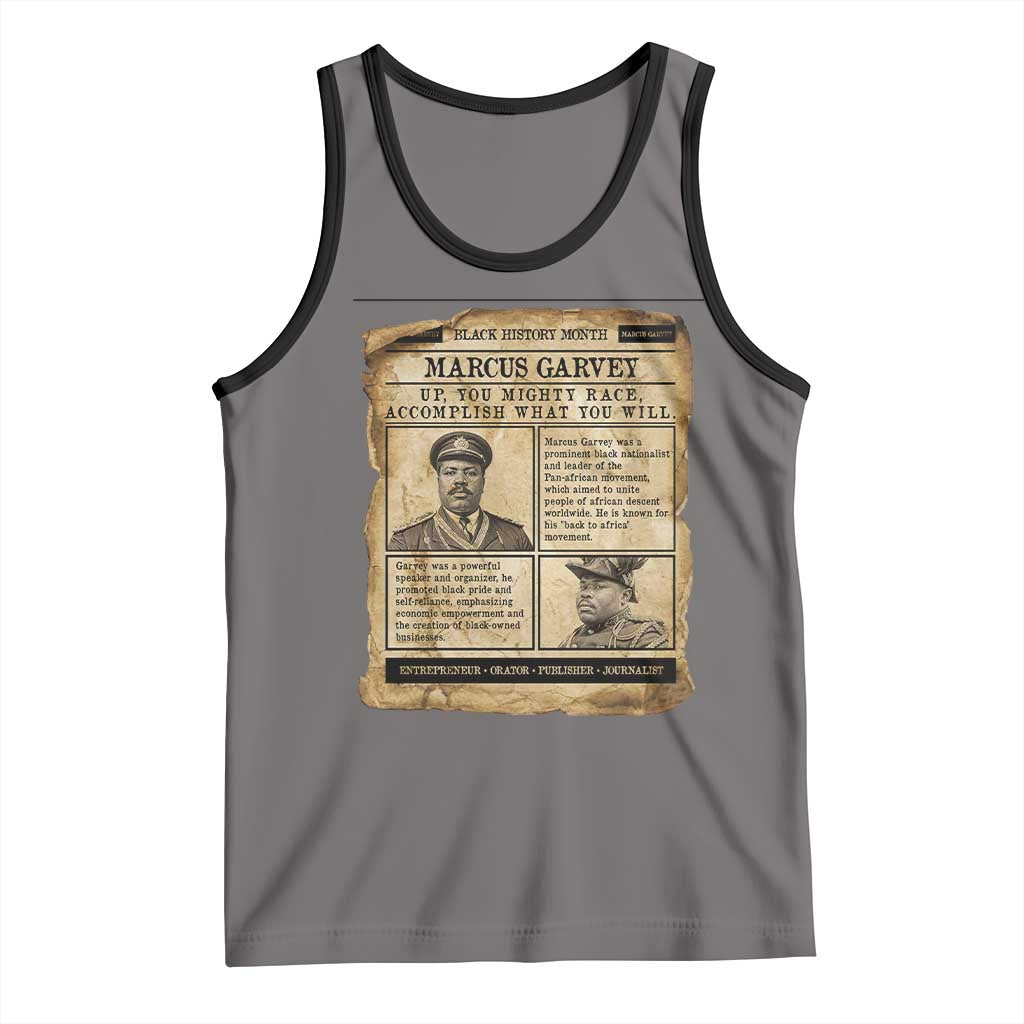 Vintage Newspaper Marcus Garvey Tank Top Up You Mighty Race Quote