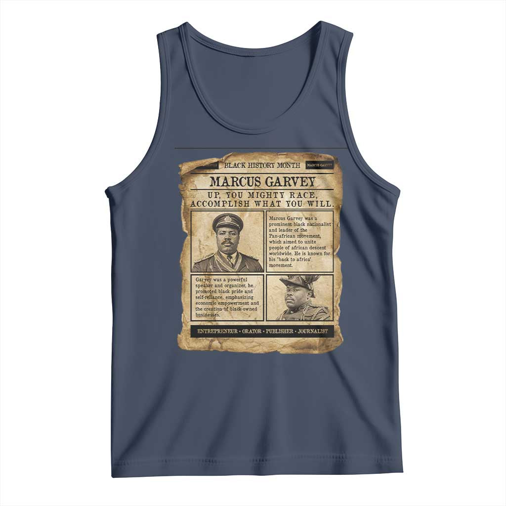 Vintage Newspaper Marcus Garvey Tank Top Up You Mighty Race Quote