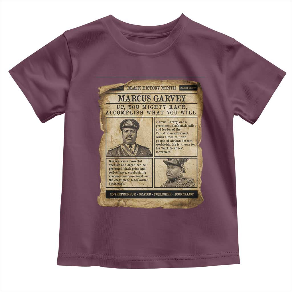 Vintage Newspaper Marcus Garvey Toddler T Shirt Up You Mighty Race Quote