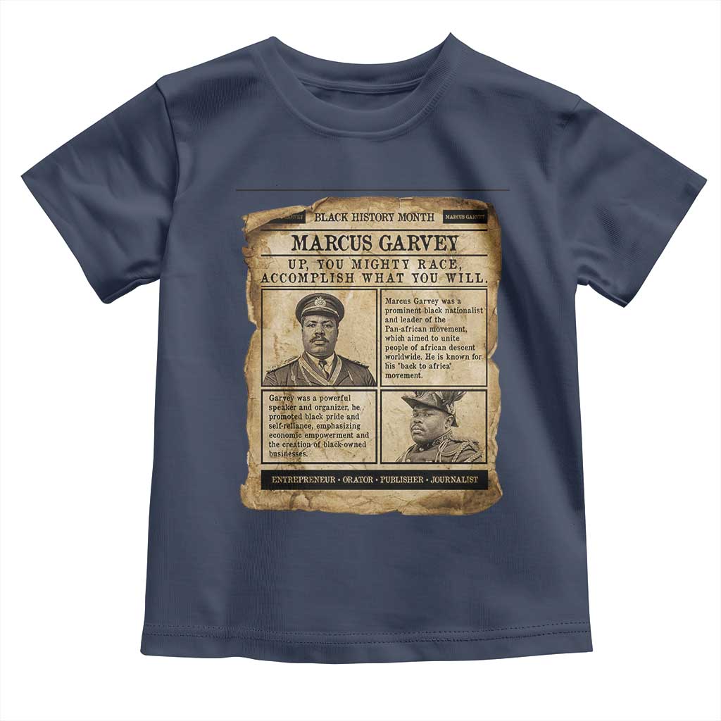 Vintage Newspaper Marcus Garvey Toddler T Shirt Up You Mighty Race Quote
