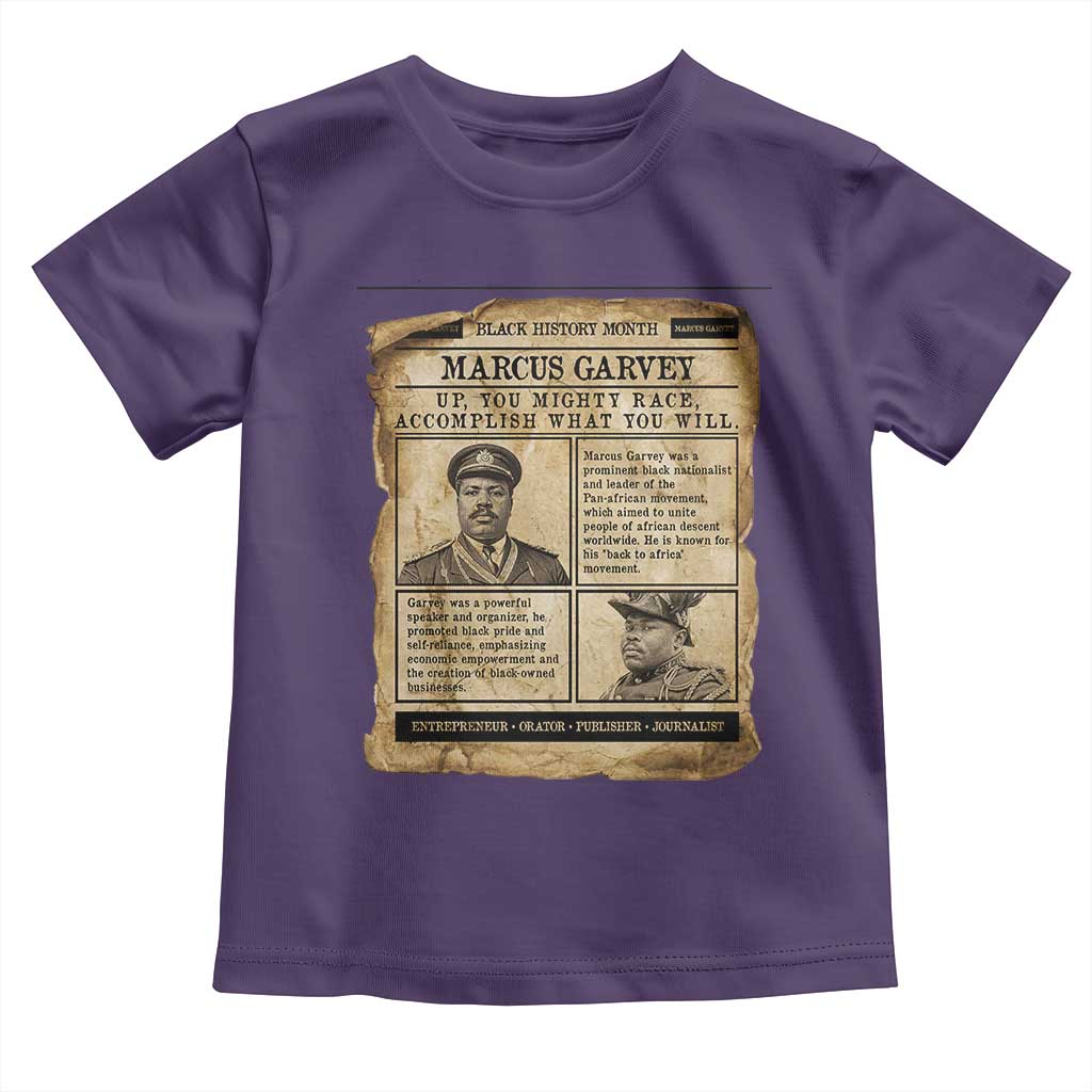 Vintage Newspaper Marcus Garvey Toddler T Shirt Up You Mighty Race Quote