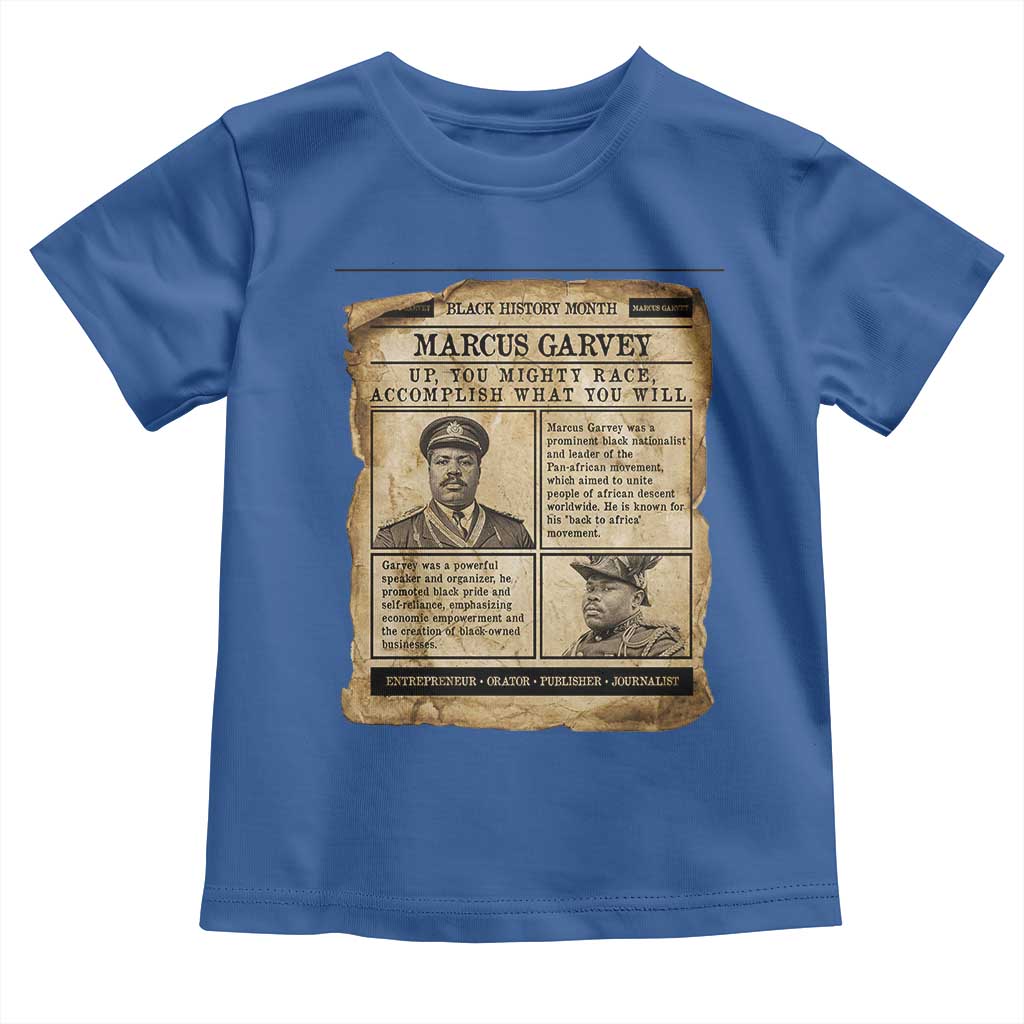 Vintage Newspaper Marcus Garvey Toddler T Shirt Up You Mighty Race Quote