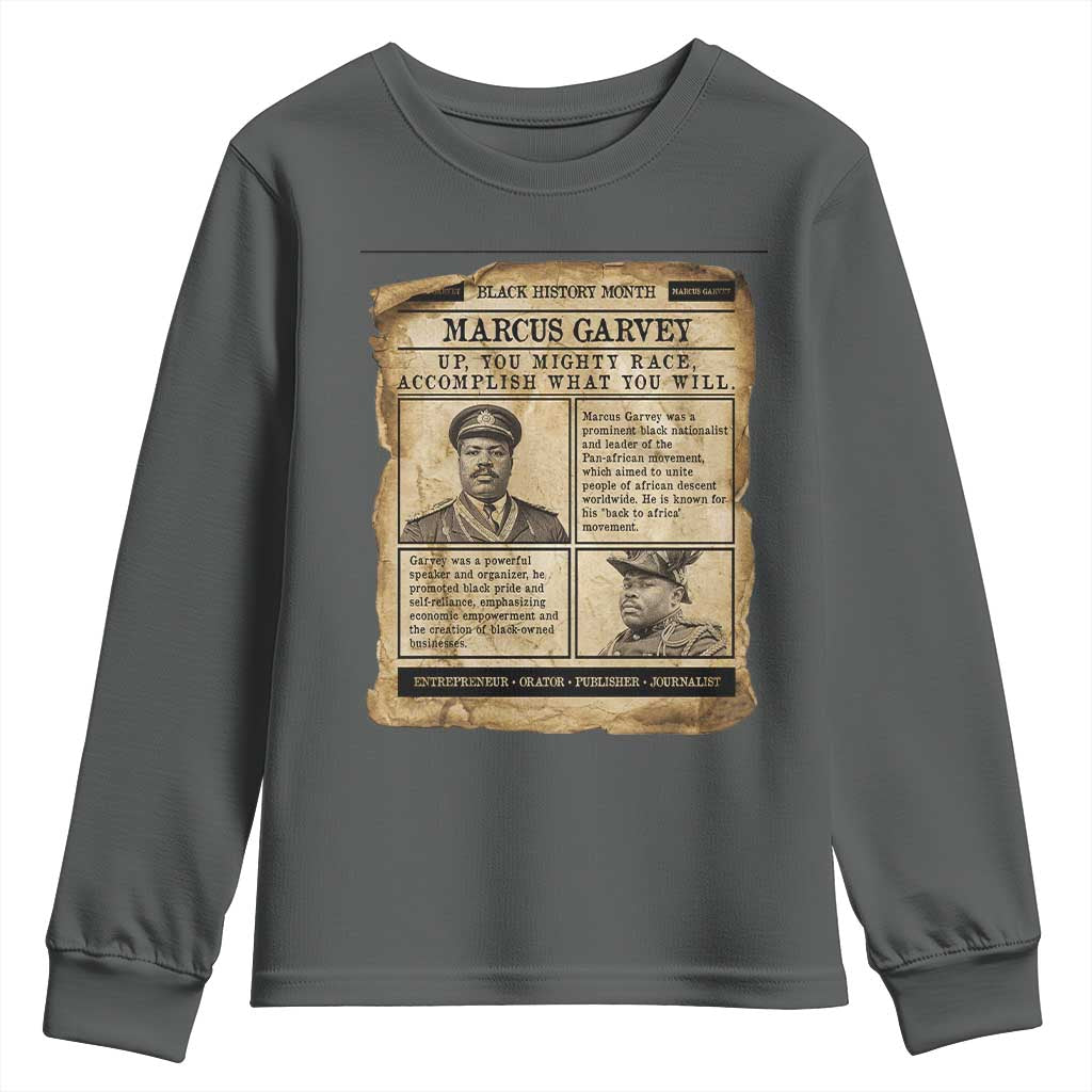 Vintage Newspaper Marcus Garvey Youth Sweatshirt Up You Mighty Race Quote