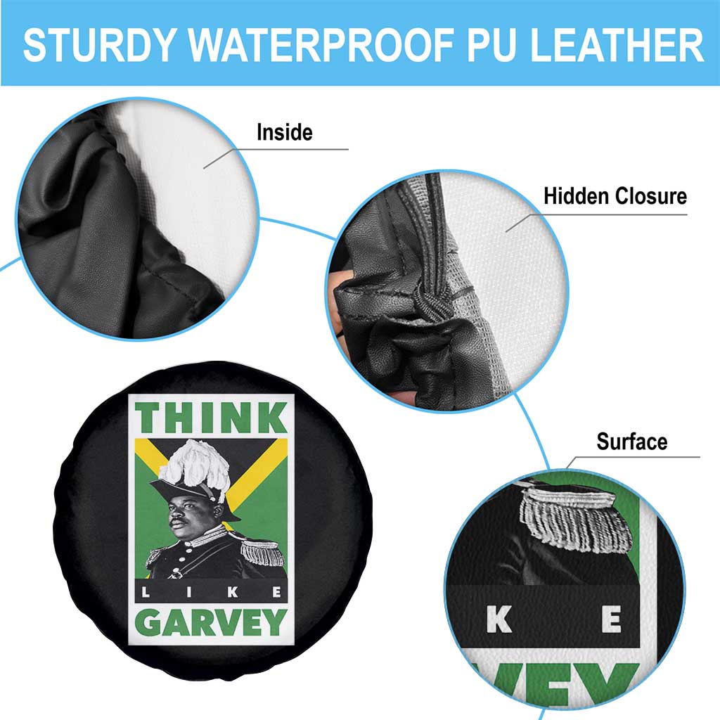 Pan Africanism Think Like Garvey Spare Tire Cover Marcus Garvey Jamaica Flag