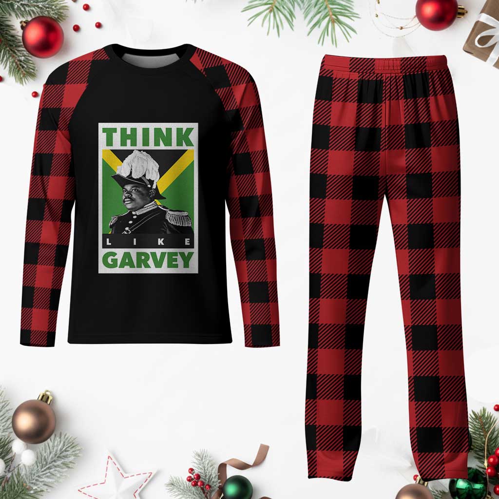 Pan Africanism Think Like Garvey Plaid Pajama Set Marcus Garvey Jamaica Flag
