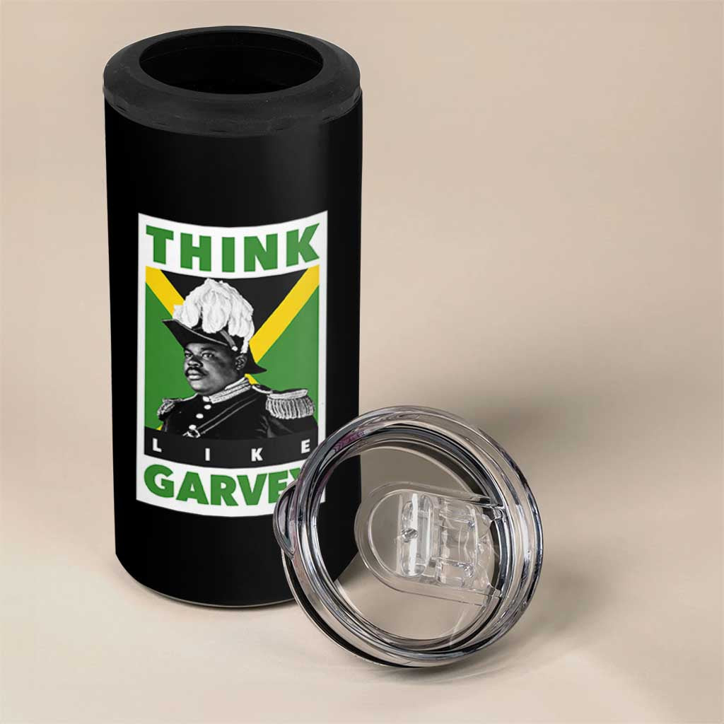 Pan Africanism Think Like Garvey 4 in 1 Can Cooler Tumbler Marcus Garvey Jamaica Flag