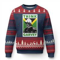 Pan Africanism Think Like Garvey Ugly Christmas Sweater Marcus Garvey Jamaica Flag