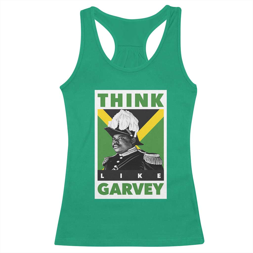 Pan Africanism Think Like Garvey Racerback Tank Top Marcus Garvey Jamaica Flag