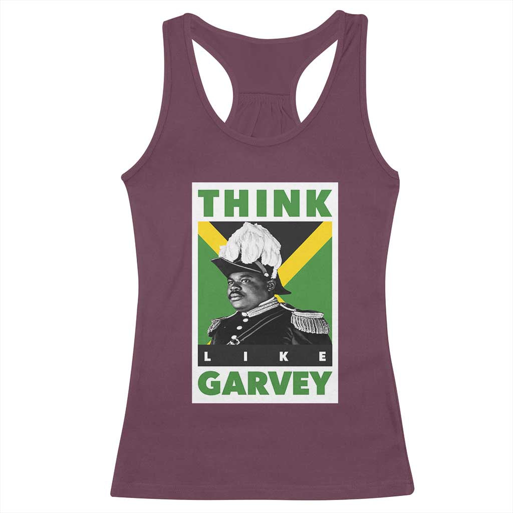 Pan Africanism Think Like Garvey Racerback Tank Top Marcus Garvey Jamaica Flag