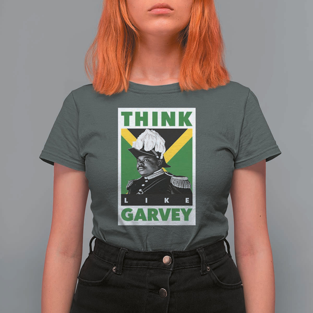 Pan Africanism Think Like Garvey T Shirt For Women Marcus Garvey Jamaica Flag