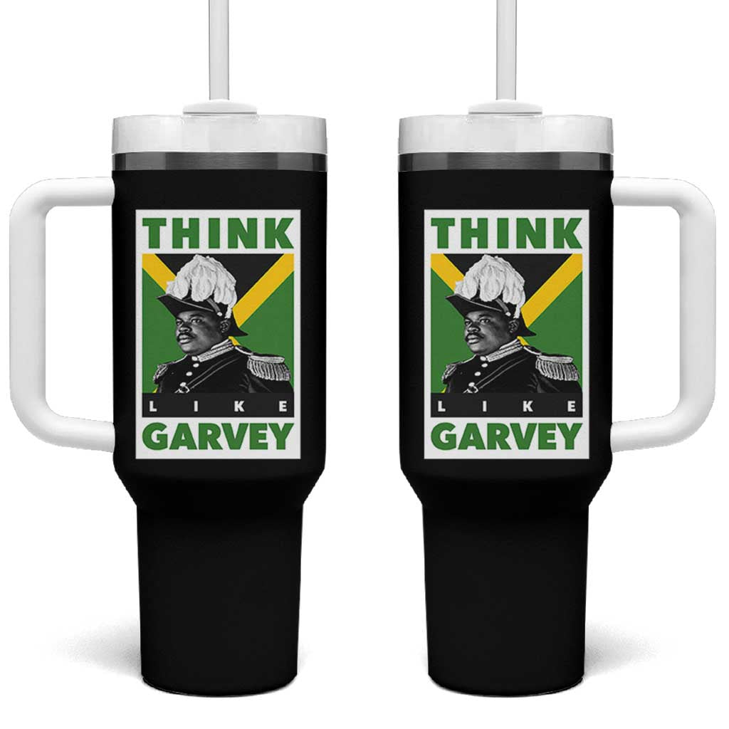 Pan Africanism Think Like Garvey Tumbler With Handle Marcus Garvey Jamaica Flag