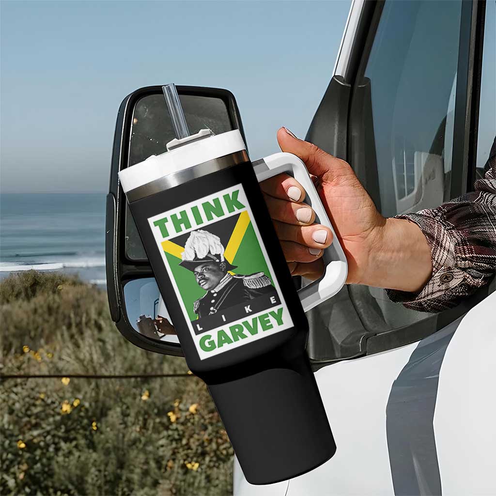 Pan Africanism Think Like Garvey Tumbler With Handle Marcus Garvey Jamaica Flag