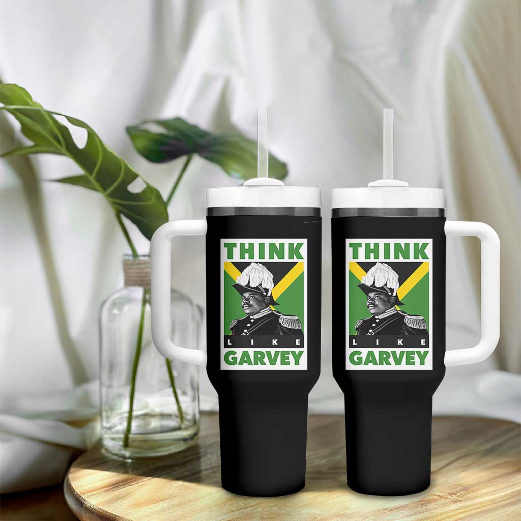 Pan Africanism Think Like Garvey Tumbler With Handle Marcus Garvey Jamaica Flag