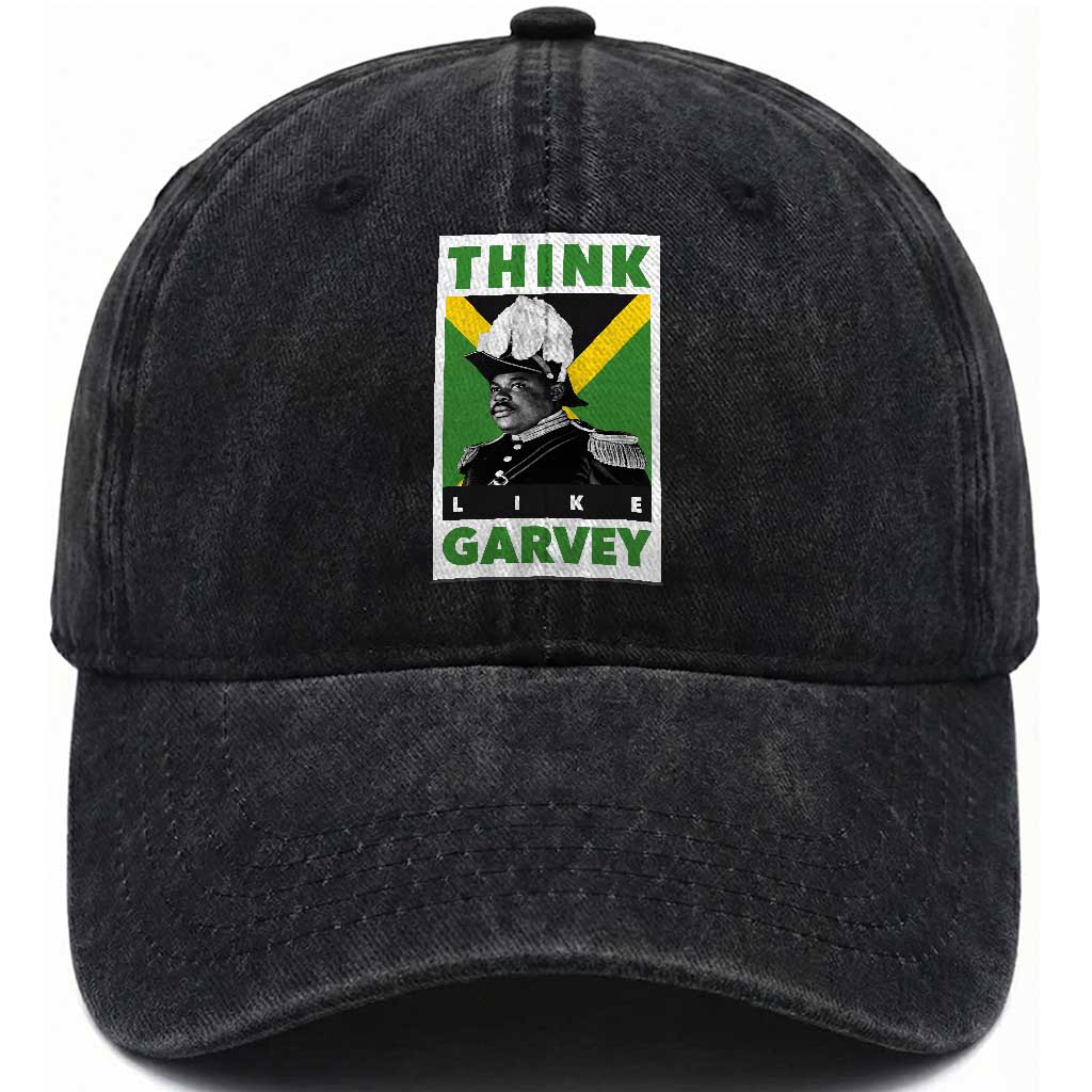 Pan Africanism Think Like Garvey Washed Cotton Baseball Cap Marcus Garvey Jamaica Flag