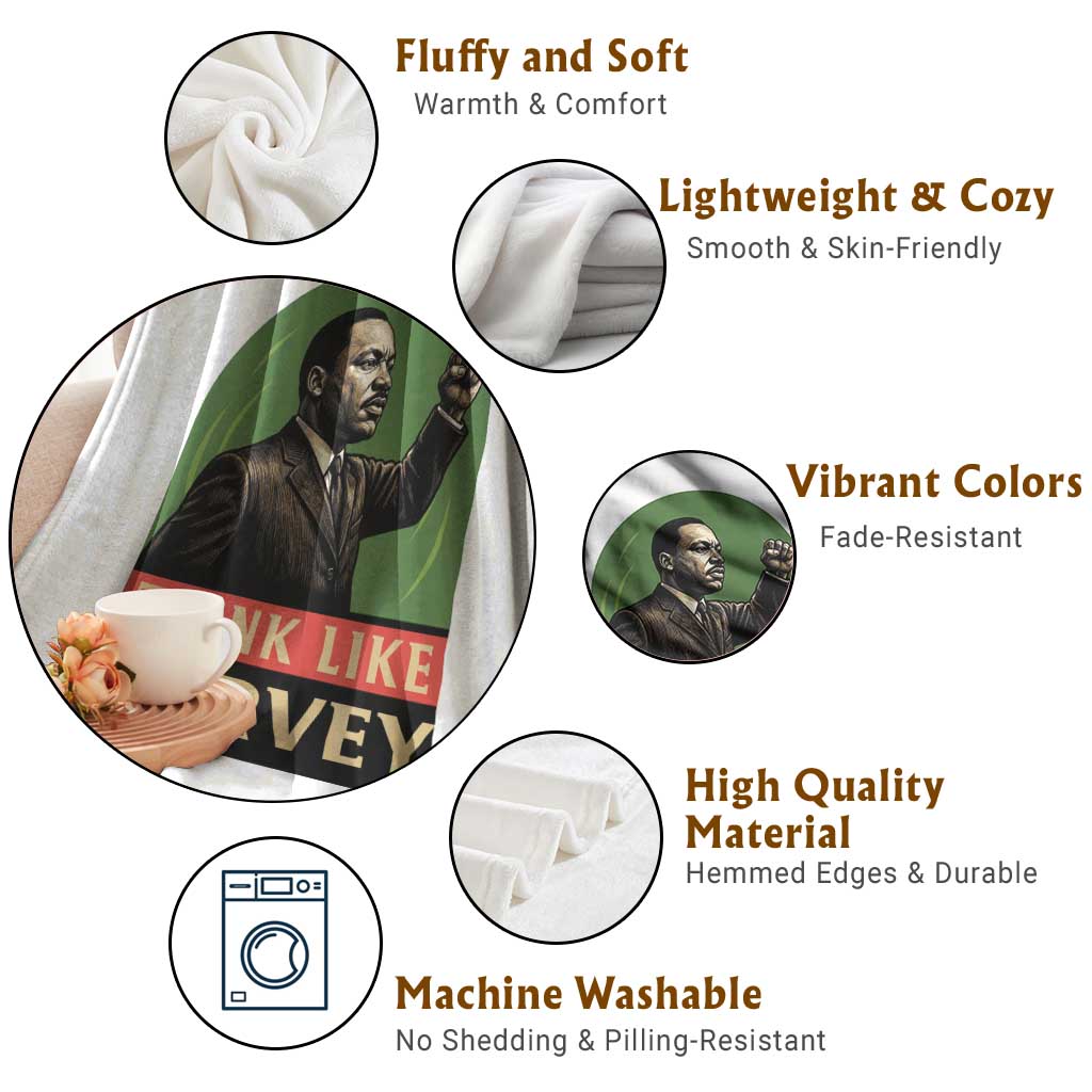 Think Like Garvey Throw Blanket Civil Rights Leader Gift