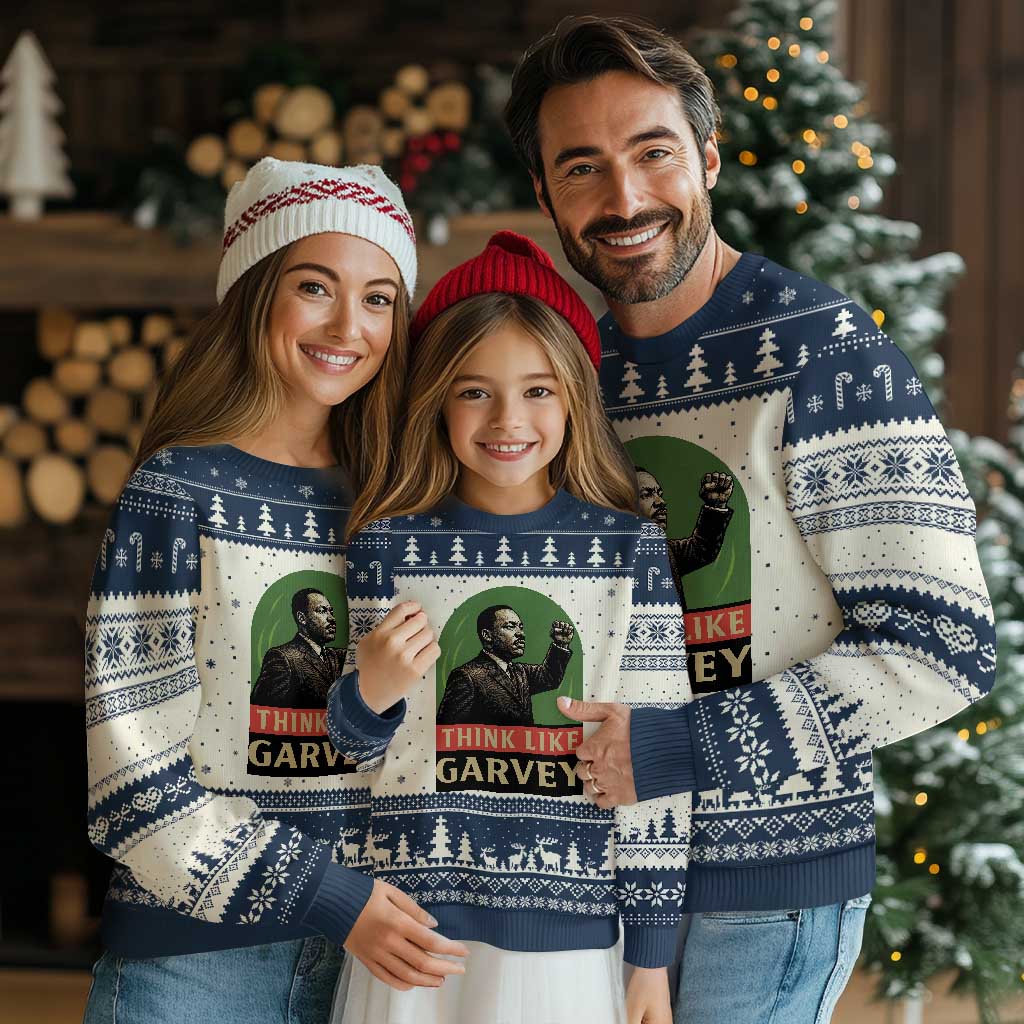 Think Like Garvey Ugly Christmas Sweater Civil Rights Leader Gift