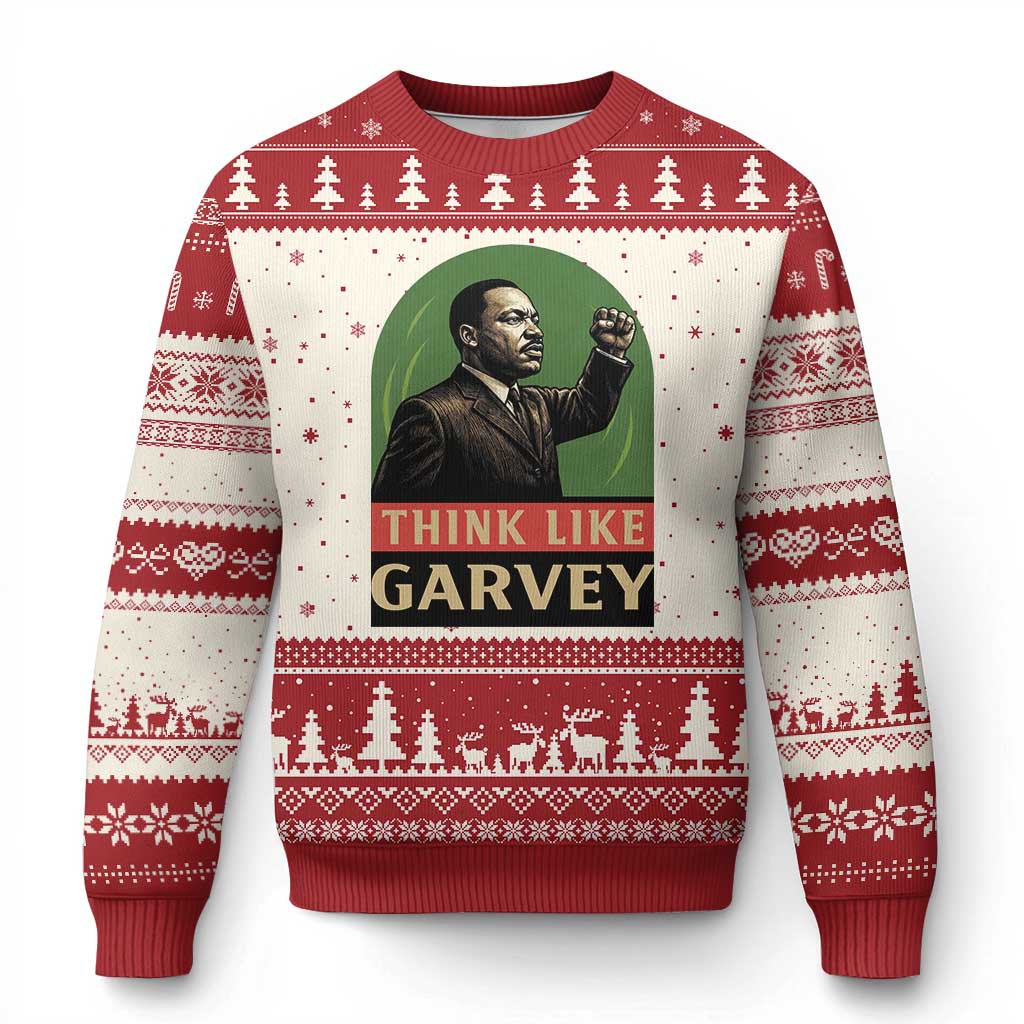Think Like Garvey Ugly Christmas Sweater Civil Rights Leader Gift