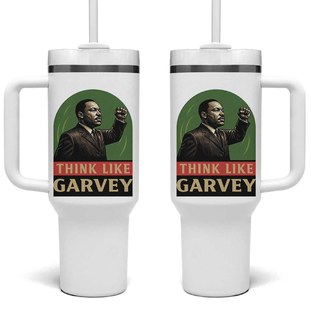 Think Like Garvey Tumbler With Handle Civil Rights Leader Gift