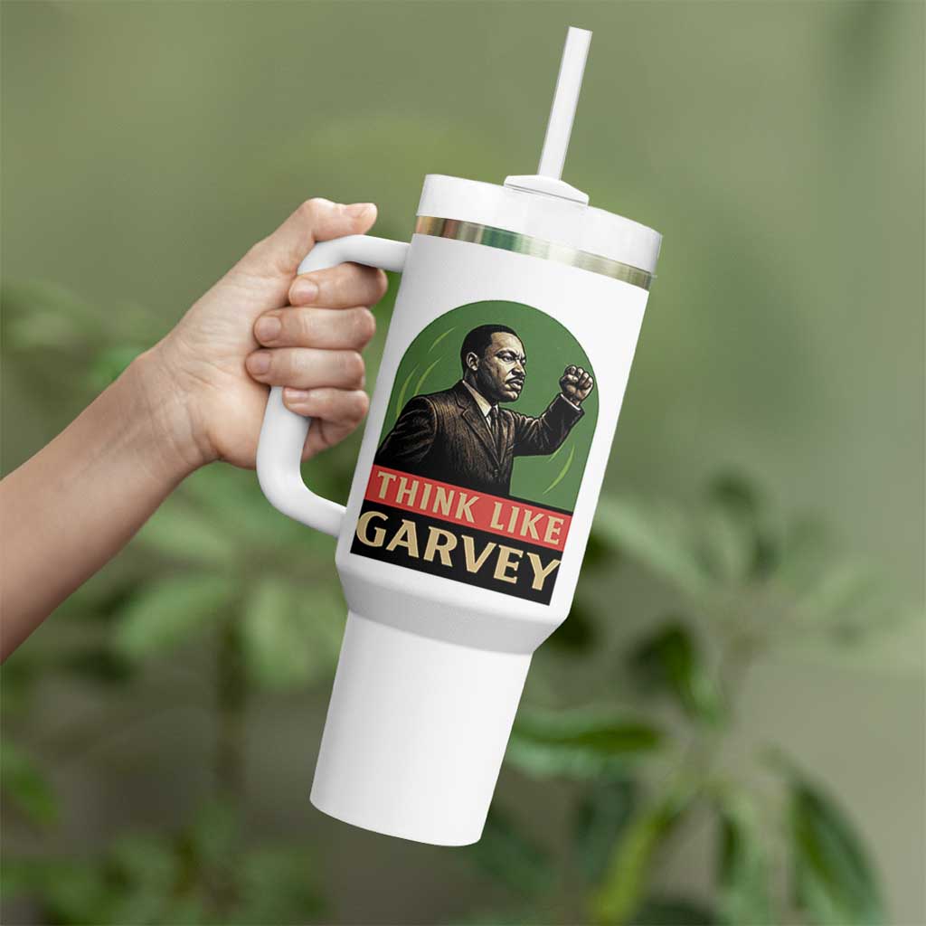 Think Like Garvey Tumbler With Handle Civil Rights Leader Gift