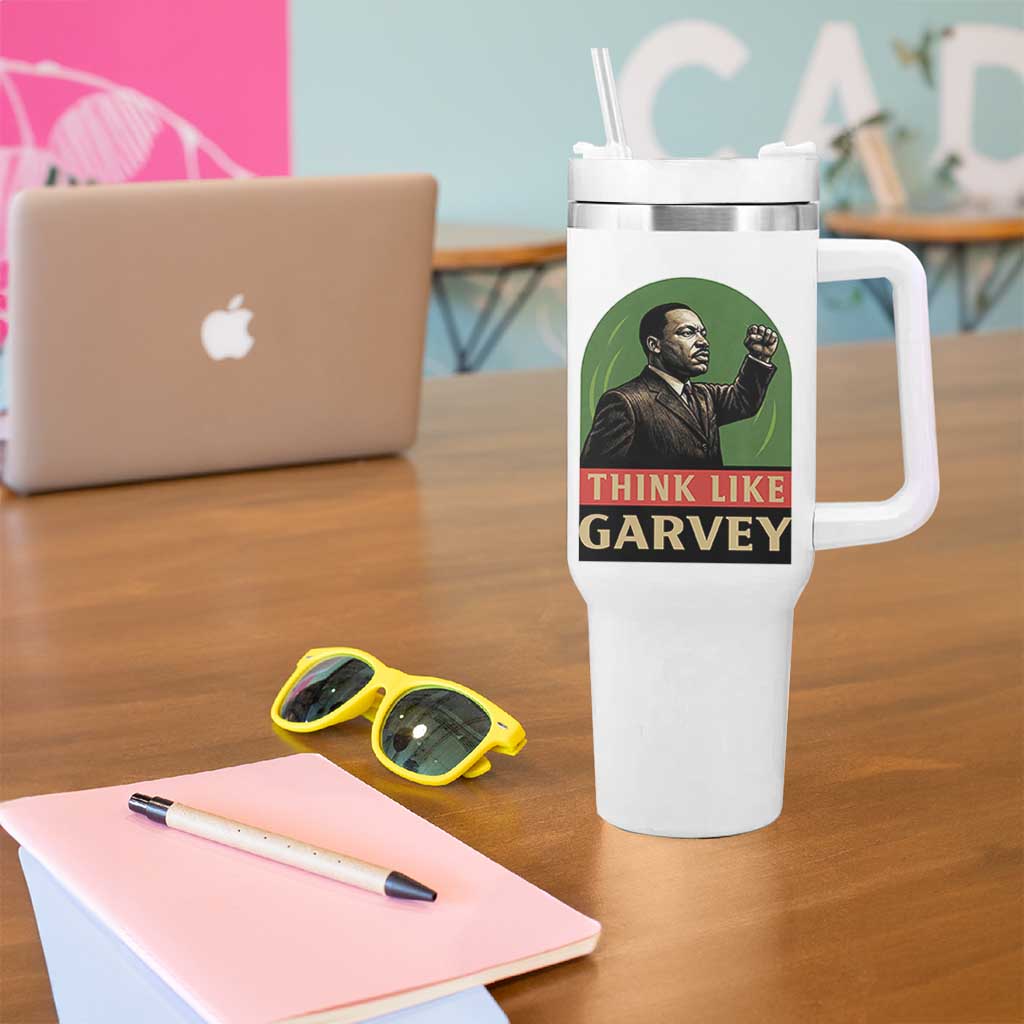Think Like Garvey Tumbler With Handle Civil Rights Leader Gift