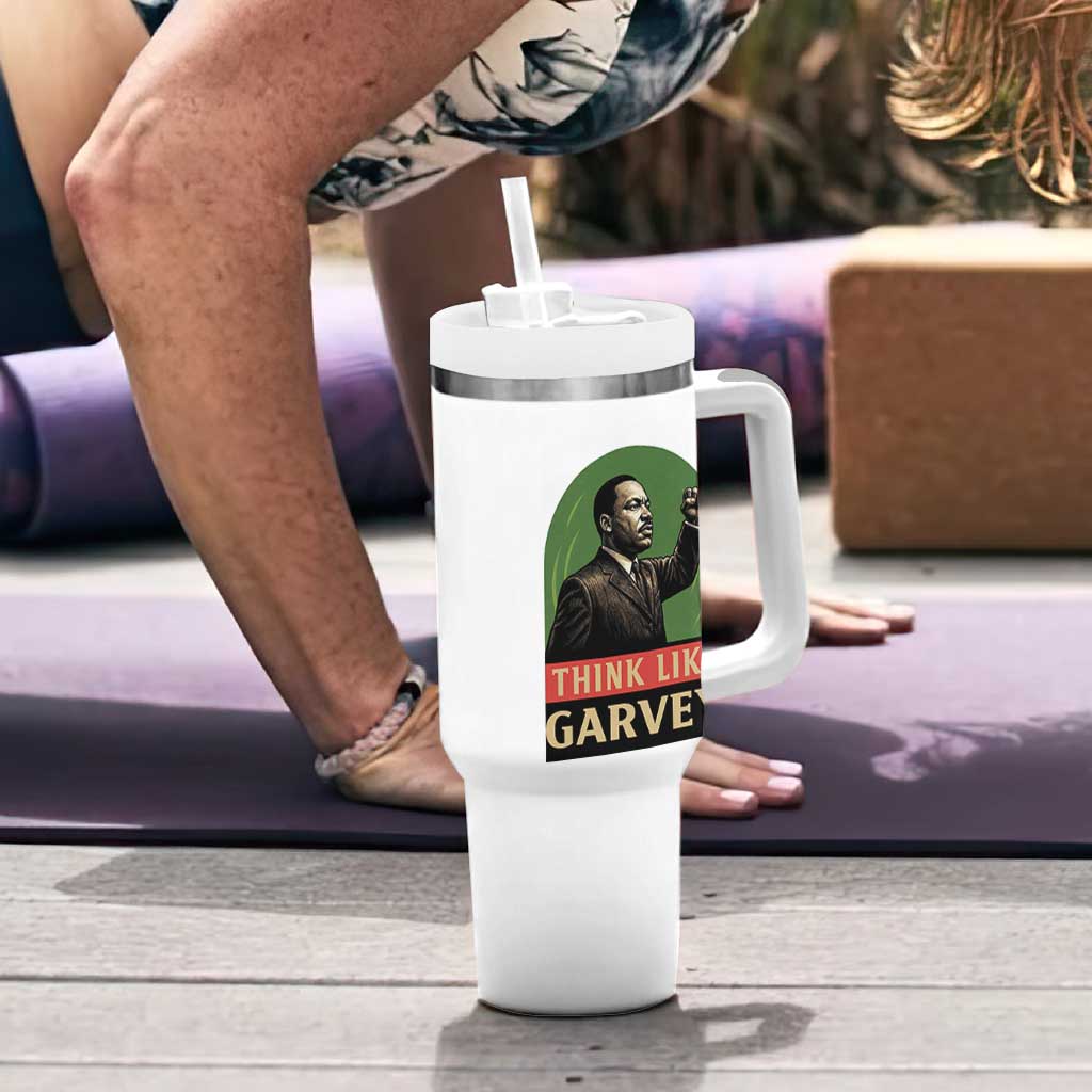 Think Like Garvey Tumbler With Handle Civil Rights Leader Gift